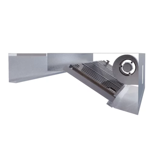 Commercial Kitchen Cooker Hood with Internal Fan HighEfficiency Ventilation